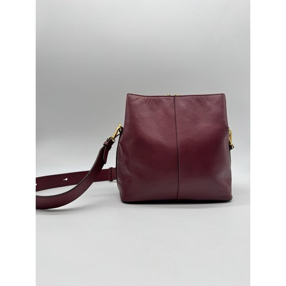 RADLEY Dukes Place pebbled leather middle compartment crossbody bag - BURGUNDY - Picture 9 of 15